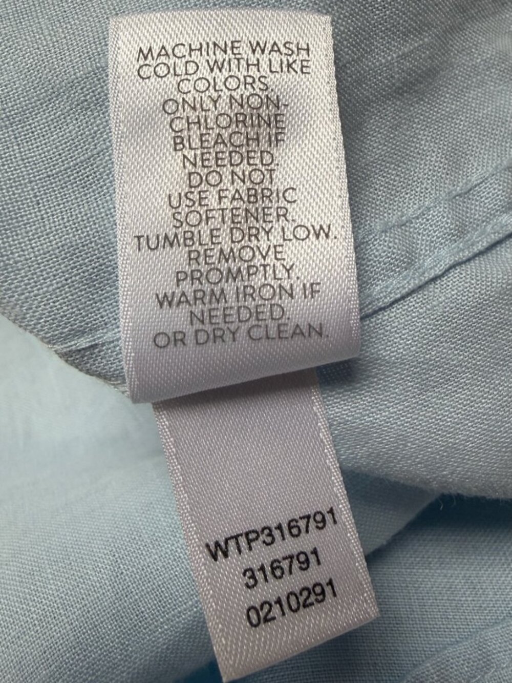 J. JILL Light Blue Linen Popover Collared V-Neck Top Size M - Picture 5 of 8